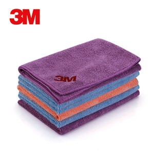 3M洗车毛巾擦车布洗车布细纤维强吸水毛巾汽车用品 5条装40cm*40cm颜色随机