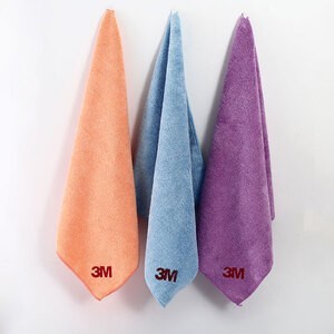 3M洗车毛巾擦车布洗车布细纤维强吸水毛巾汽车用品 5条装40cm*40cm颜色随机