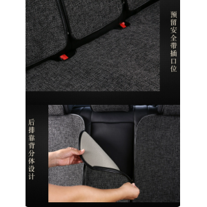 汽车坐垫四季通用棉麻半包围夏季薄款透气免绑布艺亚麻全包座垫套